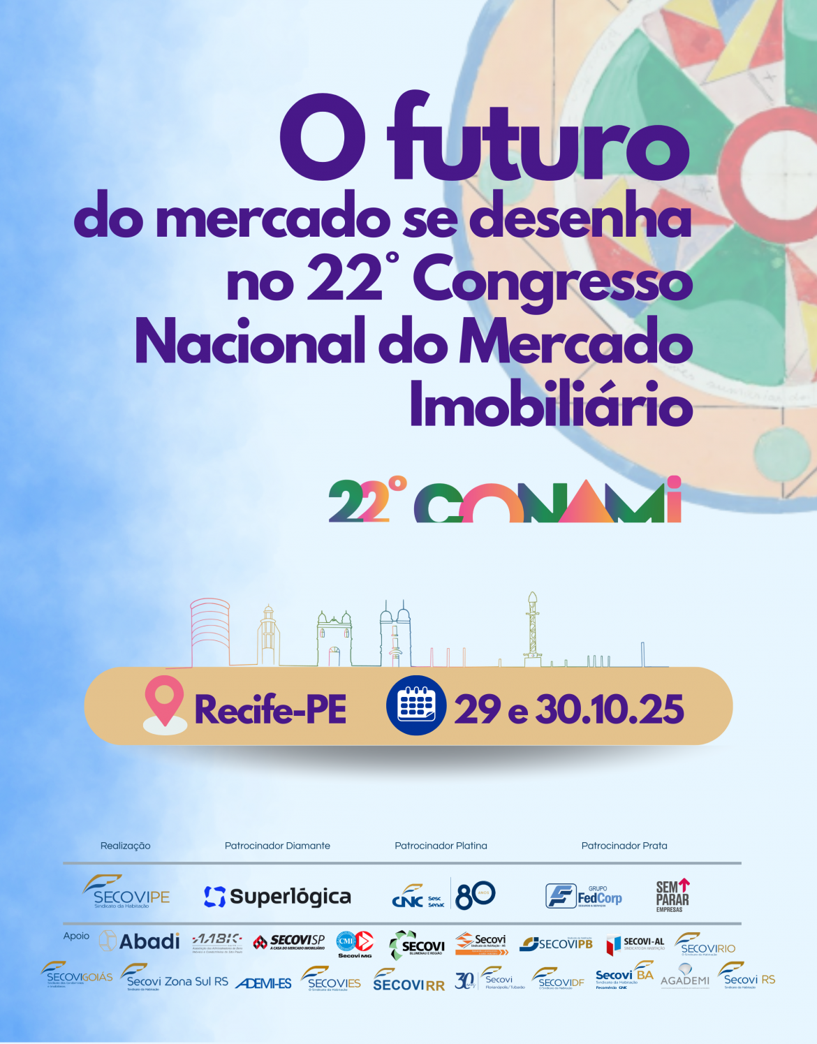 Recife sediará a próxima edição do Congresso Nacional do Mercado Imobiliário